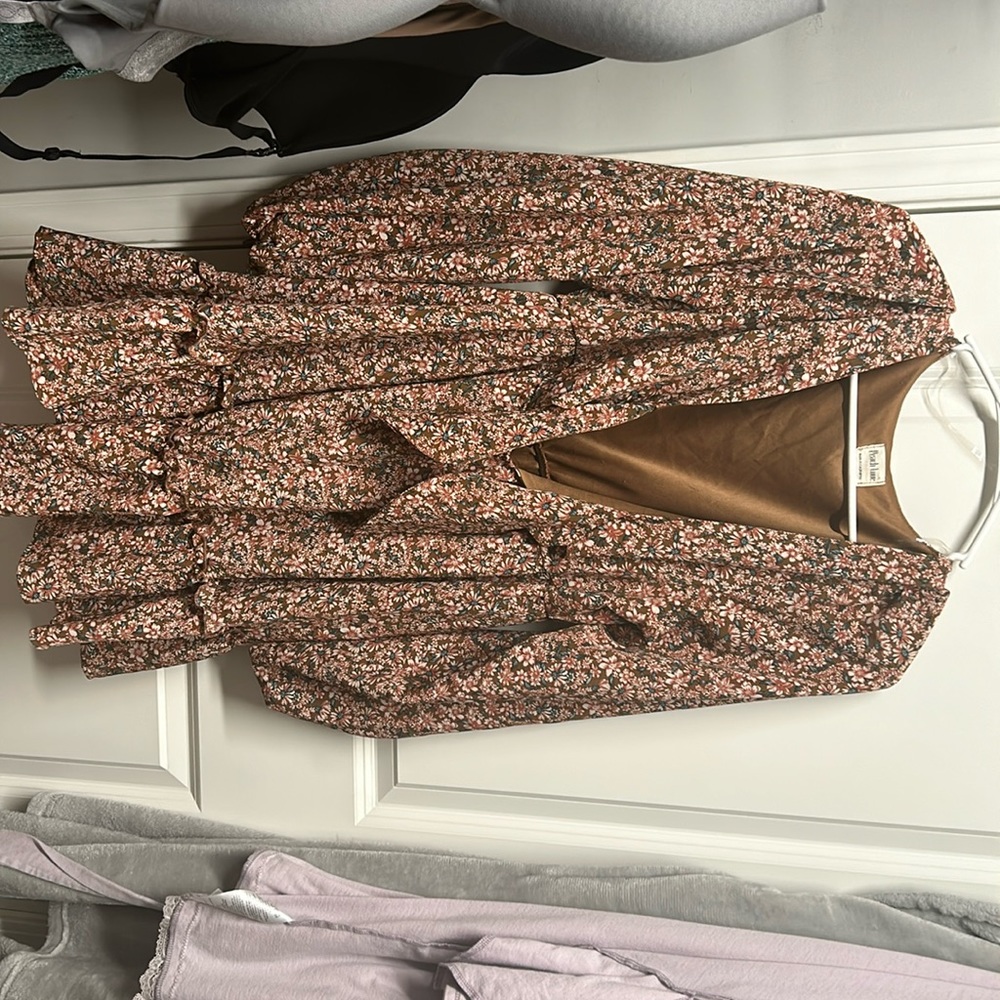 Peach, love, floral, mini dress